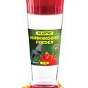 Hummingbird Feeder 10 oz Plastic Hummingbird Feeders for Outdoors, with Built-in Ant Guard - Circular Perch with 5 Feeding Ports - Wide Mouth for Easy Filling/2 Part Base for Easy Cleaning
