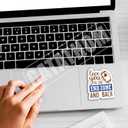 2 x (3pcs) Funny Football Stickers  Love You to The End Zone and Back Sticker, Waterproof Vinyl Football Decal for Laptop, Tumbler, Water Bottle, Scrapbook, Phone  for Boys, Girls, Fans, 3" x 2.5"