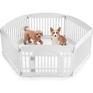 NEWBULIG 6 Panels 24 Inch Dog Playpen, Plastic Pet Play Pen Fence