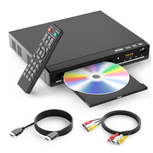 DVD Players for TV with HDMI,Plays All Regions and Formats,CD Player for Home,Support 1080P Video/CD/DVD/VCD/JPEG/USB, Remote, HDMI and RCA Cables Included
