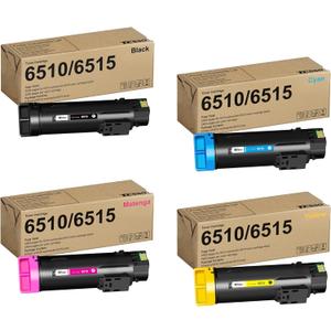 Phaser 6510 Toner: Workcentre 6515 Toner - Replacement for Xerox 6515 Toner Phaser 6510 Toner | 106r03480 for Xerox workcentre 6515 Toner, Black Cyan Magenta Yellow, 4 Pack with Chip Phaser 6510 Toner: Workcentre 6515 Toner - Replacement for Xerox 6515 Toner Phaser 6510 Toner | 106r03480 for Xerox workcentre 6515 Toner, Black Cyan Magenta Yellow, 4 Pack with Chip