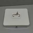 Cash Box with Key Lock Metal Money Box with Money Tray Large Safe Lock Box Durable Money Saving Organizerfor Security Lock Safe Box for Office Small Business 9.84 x 7.87 x 3.54 inches (White)