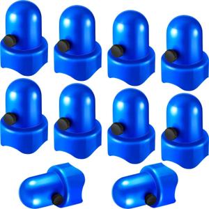 10 Pieces 1.5" Trampoline Enclosure Pole Caps Enclosure Safety Caps with Screw Thumb for Trampoline Net(Blue)