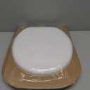 Mayfair Padded Toilet Seat with Chrome Hinges, Soft Vinyl over Wood Core Seat, Made in USA, Round, White