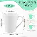 10 oz Coffee Mugs Set, 4 Pcs Plain White Ceramic Coffee Cups, Porcelain Mugs With Handle, V-Shaped Mug for Latte, Hot Cocoa, Tea, Cappuccino, Milk, Microwave & Dishwasher Safe