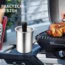 Stainless Steel Basting Pot with Basting Brush, BBQ Sauce Brush Pot Set with Handle Portable Sauce Brush for Cooking, Bbq Grill Accessories