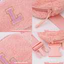 Uygafly Belt Bag with Initials,Fanny Packs Crossbody Bags for Women Girls Kids,Birthday Graduation Gifts for 5 6 7 8 9 10 11 12 13 14 15 16 Year Old Girl,Trendy Cute Purse Stuff - L,Peach