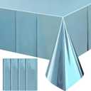 4pcs Light Blue Foil Tablecloth 54*72inch Plastic Baby Shower Frozen Birthday Party Table Cloths Disposable Waterproof Table Cover for Winter Christmas Wedding Graduation Party Supplies