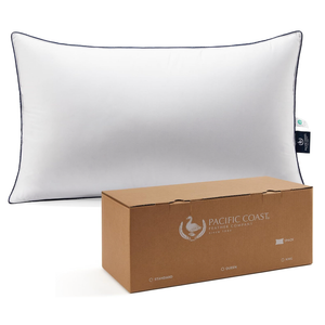 Pacific Coast Bed Pillow, Hotel Collection Goose Feather and Down Pillow for Sleeping, 3-Chamber Design, Medium Supportive, Standard Size