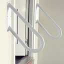 2 Pack Handrail for 1-2 Step Stairs, Wall Mount handrails for Outdoor Steps, Garage Railing with White Powder Coat Finished, Suitable for Garage, Porch and Garden18.9" Length, 1.3"Pipe, White