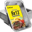 GrillChef Aluminum Foil Pans, Disposable 9x13 Baking Pans, 30 Pack Tin Foil Holders Half Size for Cake, Steam Table, Cooking, Heating, Storing, Aluminum Trays Heavy Duty