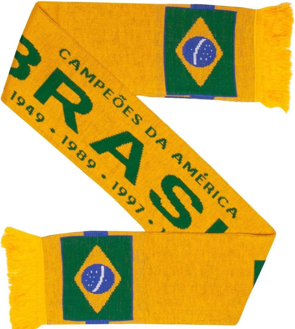 Brazil Brasil Soccer Knit Scarf (Yellow)