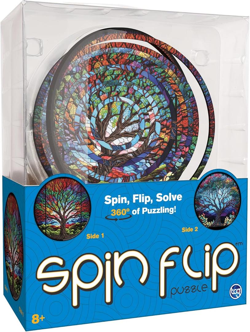 Spin Flip Puzzle: Trees, 3D Puzzle, Challenging, Fun, Interactive Brain Teaser for Kids and Adults, Fidget Toy for Decrompression, Easily Portable