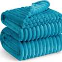 Bedsure GentleSoft Teal Fleece Blanket for Couch - Cozy Soft Blankets for Women, Cute Small Throws for Girls, 90x90 Inches