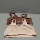 Motherhood Maternity Women's Soft Cotton Spandex Wrap Front Maternity & Nursing Sleep Bralette Bra S-3x (Large, Porcelain Pink/Nutmeg 2 Pack)