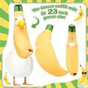 Coume Banana Porch Goose Outfit Summer Clothes for 23" High Cement or Plastic Goose for Lawn Clothing Porch Garden Yard Costume Duck Decorations Halloween Decor