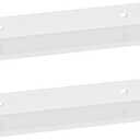 HNVNER Adhesive Shower Shelves for Wall 2 Pack, White Metal Shower Caddy 40cm, Waterproof Bathroom Floating Shelves, Bathroom Storage Wall Shelf Organization