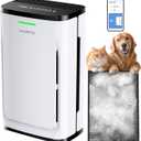 Pet Air Purifier for Home Large Room up to 2500 sq ft, 7-Stage Filter, Air Negative Ion Generator, HEPA Air Cleaner for Pet Hair Dander Odor Allergies, Air Quality Monitor, Pet Lock, WiFi, Zero Ozone (P339-White)