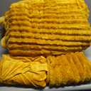 BEDELITE Fleece Queen Comforter Set -Super Soft & Warm Fluffy Mustard Yellow Bedding, Luxury Fuzzy Heavy Bed Set for Winter with 2 Pillow Cases