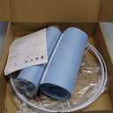 Lamp Shades Set of 2, Drum Lampshade for Table Lamps Floor Lamp, 13" Top X 13" Bottom X 10" High Blue Large Line Fabric Lamp Shades, Easy Assembly Replacement Lampshades