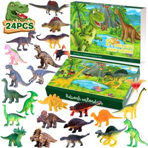 Advent Calendar 2025 Dinosaur Toys for Kids, 24 Days Countdown Calendar to Christmas Surprise Toys Set with Different Dino Figure, Ideal Xmas Gifts for Boys Girls Toddlers Teens 3 4 5 6 7 8 Years Old