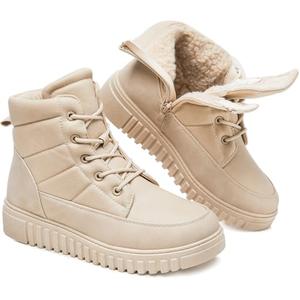 Shupua Womens Combat Boots Winter Ankle Boots Shoes Hiking Sneaker Snow Boot for Walking
