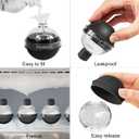 2 x Silicone Ice Ball Molds for Whiskey - Set of 4 Round Makers with Lids for Cocktails, Bourbon, and Drinks