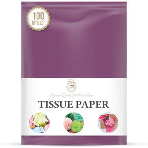 Plum Purple Gift Wrapping Tissue Paper for Gift Packaging, Floral, Birthday, Christmas, Halloween, DIY Crafts and More 15" X 20" 100 Sheets