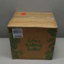 LE TAUCI 10 Inch Planter with Acacia Wood Stand, Ceramic Planters for Indoor Plants, Unique Plant Pots Indoor for Home Decor, Cylinder Pots for Plants with Drainage Hole and Plug, Neutral Gray