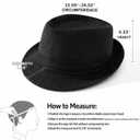 Jnxuoq Short Brim Fedora Hat for Women & Men Classic Bowler and Gangster Style Wide Brim Felt Hats Vintage Black Top Hat (Black)
