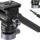 SmallRig Video Head with Leveling Base, Quick Release Plate for Arca Swiss and Adjustable Handle, Tripod Pan Tilt Head Fluid Head for Compact Cameras DSLR Cameras, Load up to 8.8lb/4kg