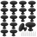 Romeda 18 Piece Drawer Knobs, Black Cabinet Knobs with Screw, 30mm Drawer Pulls for Dresser, Kitchen, and Cabinet Drawers