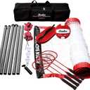 Baden Champions Volleyball/Badminton Portable Combo Set, 4 Raquets + 3 Birdies + Boundary + Volleyball + Pump + Carry Bag