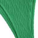 ZAFUL Women's Cutout Bikini Sets Scoop Neck Back Criss Cross Tie Ribbed High Cut Bikini Swimsuit Two Piece Bathing Suits (Green, XL)