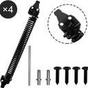 Skysen 4 Pack 14" Fence gate Spring self Closing and Adjustable for Wooden or Vinyl Fence,Carbon Steel,Black(gate spring-14"-4)