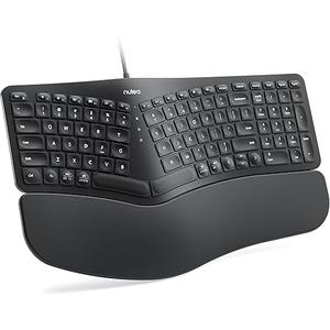 Nulea RT05C Wired Ergonomic Keyboard, Split Keyboard with Cushioned Wrist Rest, Adjustable Tilt Legs, Plug and Play, USB Corded, Compatible with Windows/Mac