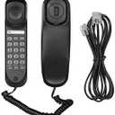 Landline Phone - Durable Corded Phone for The Office. mini Phone uses HD Sound Chips, Making The Sound Clearer. It is Suitable for Office and Home use, and More. (Black)