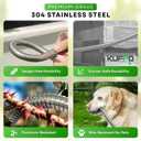 KUFFO Metal Garden Hose 50 ft - Heavy Duty Stainless Steel 304 Water Hose with 10 Function Nozzle - Flexible, Lightweight, Puncture-Resistant, No-Kink Outdoor Metal Hose for Yard, Gardening, Patio, RV