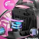 Canister Vacuum Cleaner, 32Kpa 1600W Bagless Vacuum Cleaner, Dust Full Indicator, H13 HEPA Filter, 3.7Qt Large Capacity, Lightweight Vac for Hard Floors, Carpet, Pet, Upholstery, Pink