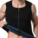 MOLLDAN Mens Polymer Sauna Vest Sweat Slimming Tank Top with Zipper
