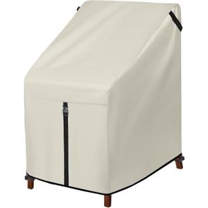 Porch Shield Patio Stackable Chair Covers - Waterproof Outdoor Stack of Chair Cover - 27W x 33D x 46H inch, Beige