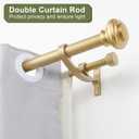Double Curtain Rods 72 to 144 Inches with Solid Aluminum Alloy Brackets, 1 Inch Adjustable Drapery Rod, Heavy Duty Dual Curtains Rod for Window, Sliding Door, Bedroom Decoration, Warm Gold