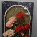 Vintage Pink/Red Rose Floral Canvas Wall Art Dark Arch Pearl Border Poster
Butterfly Painting Prints Dark Moody Aesthetic Flower Picture Wall Decor for Bedroom Living Room Bathroom 16x24 Inch Framed