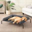 WESTERN HOME Cooling Elevated Dog Bed for Large Dogs, Portable Indoor & Outdoor Raised Dog Bed with Breathable Mesh, Chew Proof Pet Hammock Cots with Removable and Waterproof Bolsters (43.0"L x 31.0"W x 8.0"Th, Grey)