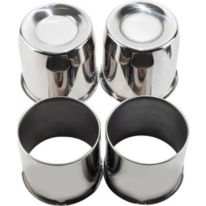4Pcs 5.15inch Stainless Trailer Wheel Center Caps Push Through Center Hub Cap for Truck SUV RV Wheel Rim, Combination of Concave and Open End Chrome Wheel Hub Covers (Mirror Polished)