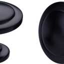 DecoBasics Cabinet Hardware Mushroom Knob (1- Inch, Pack of 25), Kitchen Cabinet Knob, Zinc Cabinet Pull Knobs for Kitchen Cabinet, Dresser and Drawer (Flat Black) (Round-Stepped - Black)