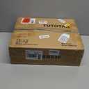 TUTOTAK Bar Cart, Serving Cart for Home, Microwave Cart, Drink Cart, Mobile Kitchen Shelf with Rack Wine and Glass Holder, Rolling Beverage Cart BC01BB030 (13"D x 23.7"W x 32.7"H, Brown)