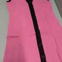 Saodimallsu Womens Summer Button Down Sweater Dresses Sleeveless V Neck Casual Ribbed Knit Color Block Long Tank Dress Bright Pink, XL