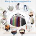 3 Pack Legging Organizer for Closet Hanging, Pants Hangers with Clips Holds 45 Leggings, Shorts, Skirts, Jeans, Hats, Pants Hangers Space Saving Clothes Racks Closet Organizers and Storage, Black