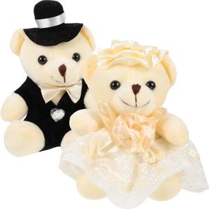 LUOZZY Bride and Groom Wedding Plush Bear Dolls